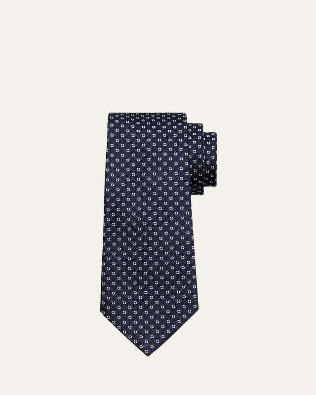 Dotted Jacquard Silk Tie
